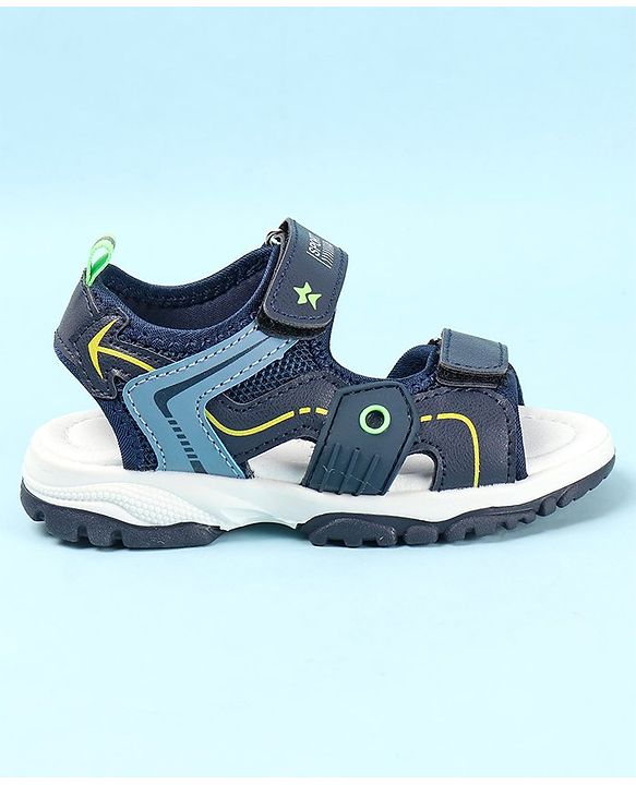 Cute Walk by Babyhug Slip On Sandals with Velcro Closure - Blue
