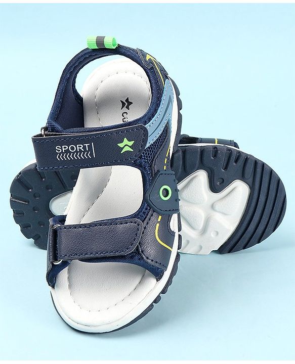 Cute Walk by Babyhug Slip On Sandals with Velcro Closure - Blue