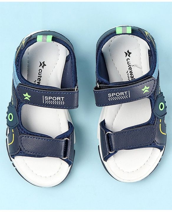 Cute Walk by Babyhug Slip On Sandals with Velcro Closure - Blue