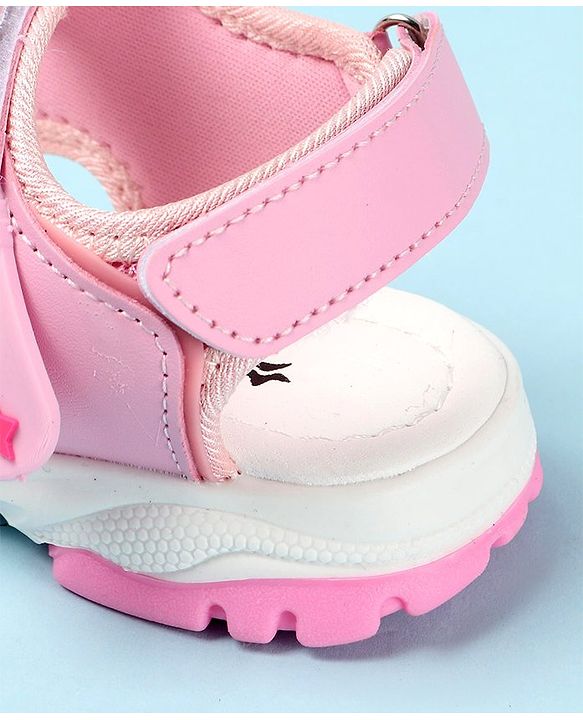 Cute Walk by Babyhug Sandals with Velcro Closure & Butterfly Applique - Fuchsia