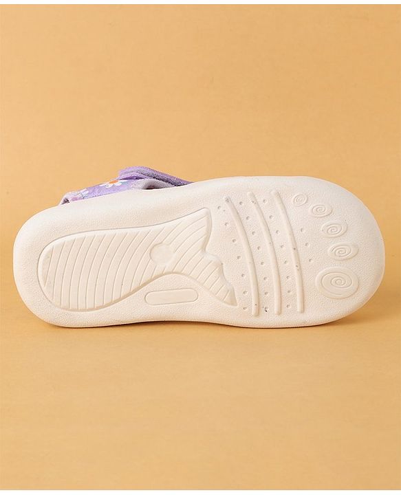 Cute Walk by Babyhug Slip On Sandals with Velcro Closure Floral Print - Purple