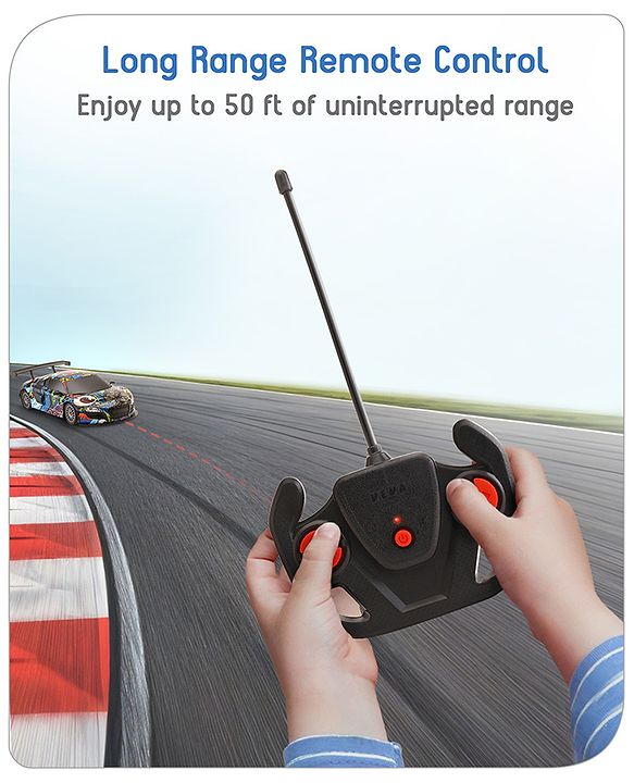 Babyhug 1:24 High-Speed RC Car with Graffiti Design & Rechargeable Battery|Durable Build, USB Charger & Smooth Controls|Indoor-Outdoor Play|4+ Years|BIS Certified|L*B*H: 18x9x5.5 cm|Military Green