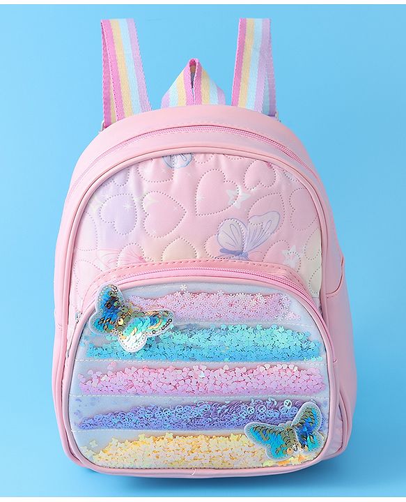 Babyhug Sequin Detailed Fashion Backpacks Free Size - Purple