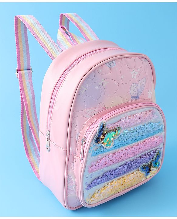 Babyhug Sequin Detailed Fashion Backpacks Free Size - Purple