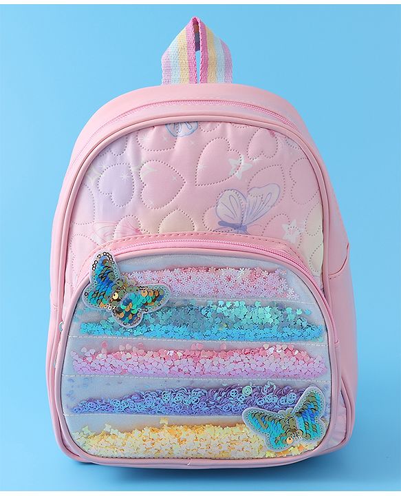Babyhug Sequin Detailed Fashion Backpacks Free Size - Purple