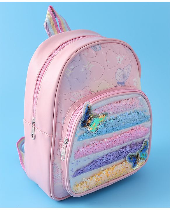 Babyhug Sequin Detailed Fashion Backpacks Free Size - Purple