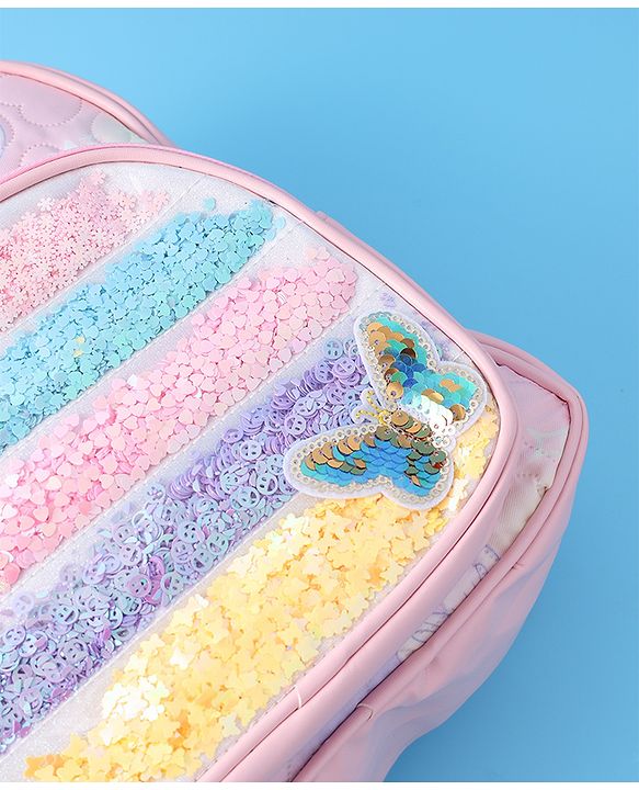Babyhug Sequin Detailed Fashion Backpacks Free Size - Purple