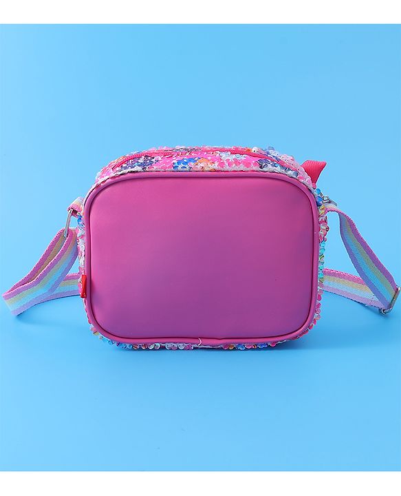 Babyhug Sling Bag with Starfish Applique & Sequin Detailing - Pink