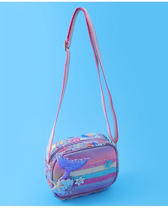 Babyhug Sling Bag with Starfish Applique & Sequin Detailing - Pink