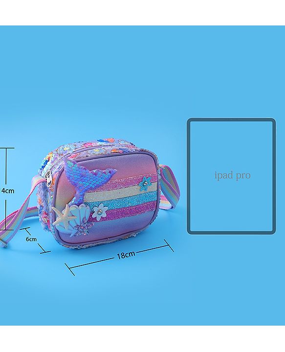 Babyhug Sling Bag with Starfish Applique & Sequin Detailing - Pink