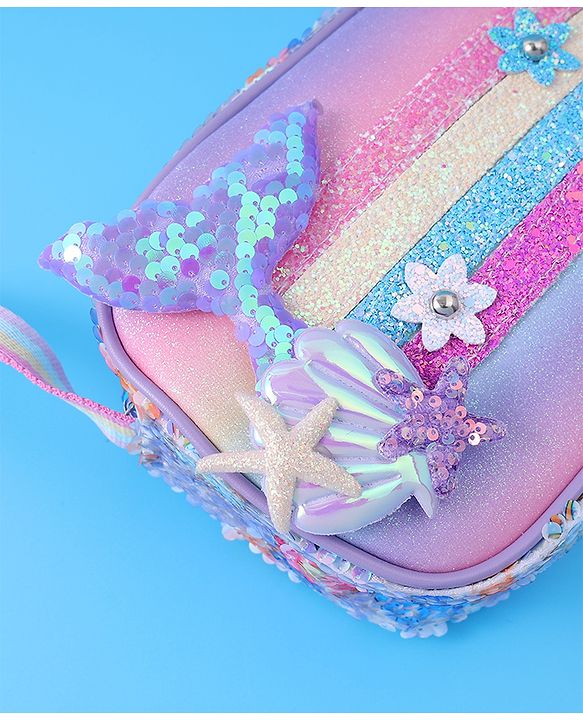 Babyhug Sling Bag with Starfish Applique & Sequin Detailing - Pink