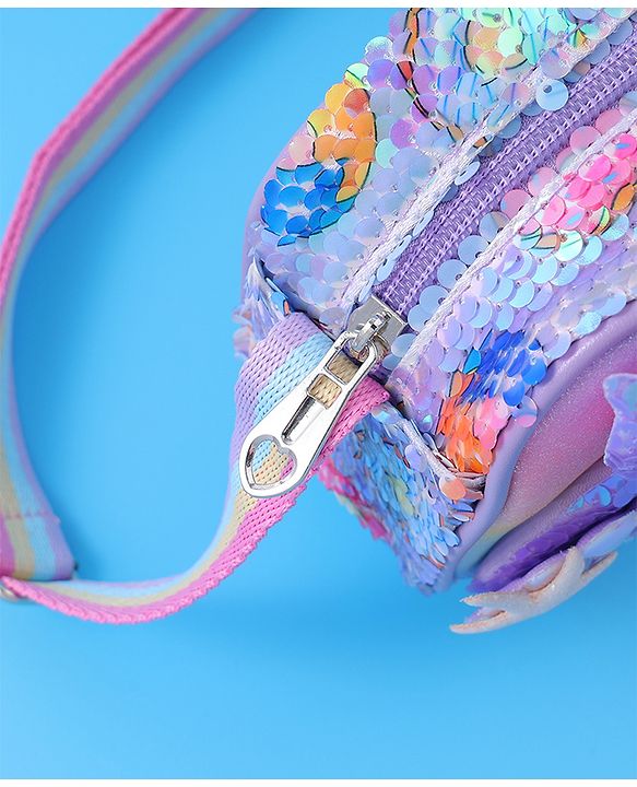 Babyhug Sling Bag with Starfish Applique & Sequin Detailing - Pink