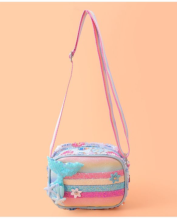 Babyhug Sling Bag with Starfish Applique & Sequin Detailing - Pink