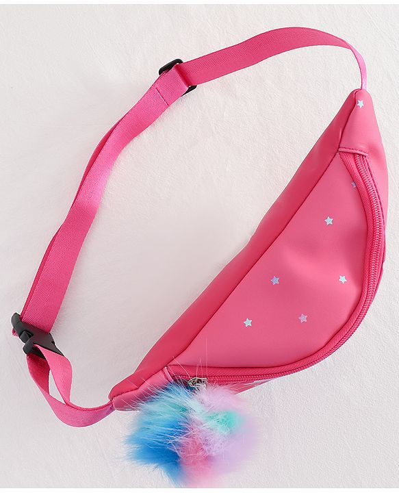 Babyhug Unicorn Print Multipurpose Chest Bag with Adjustable Straps Pink - Height 14 cm