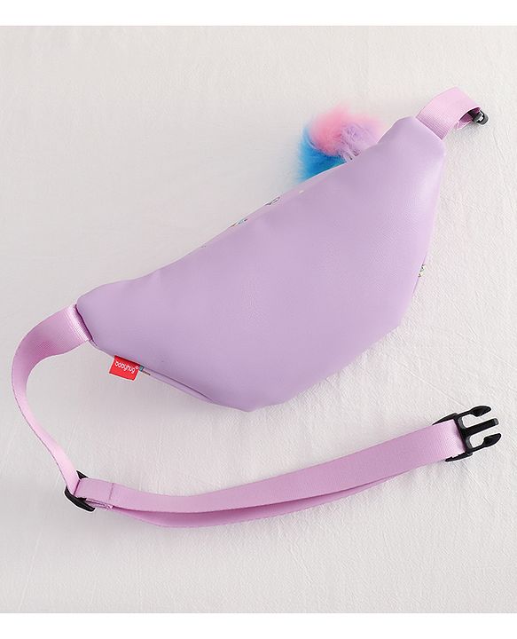 Babyhug Unicorn Print Multipurpose Chest Bag with Adjustable Straps Purple - Height 14 cm
