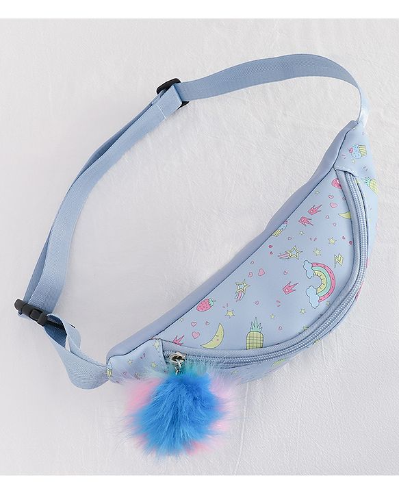 Babyhug Unicorn Print Multipurpose Chest Bag with Adjustable Straps Purple - Height 14 cm