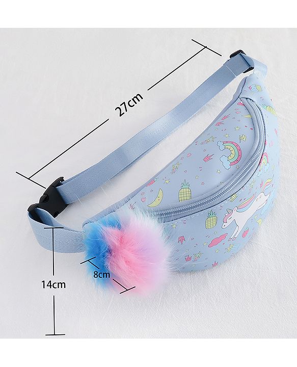 Babyhug Unicorn Print Multipurpose Chest Bag with Adjustable Straps Purple - Height 14 cm