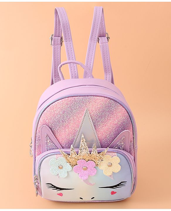 Babyhug Kitty Fashion Backpack Free Size - Purple