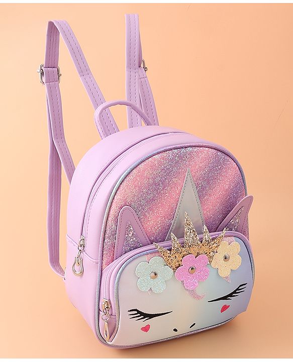 Babyhug Kitty Fashion Backpack Free Size - Purple