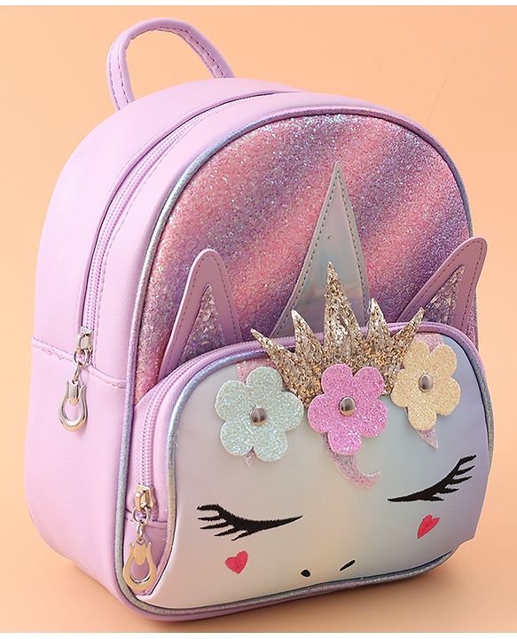 Babyhug Kitty Fashion Backpack Free Size - Purple