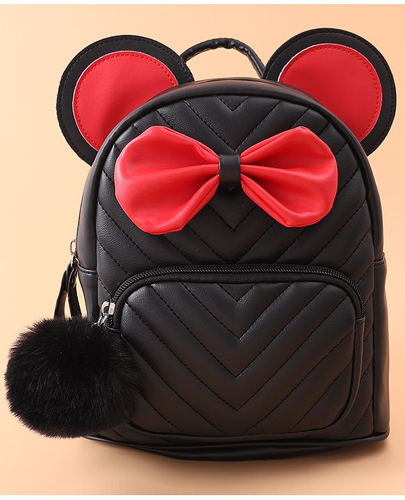 Babyhug Bow Applique Fashion Backpack - Black