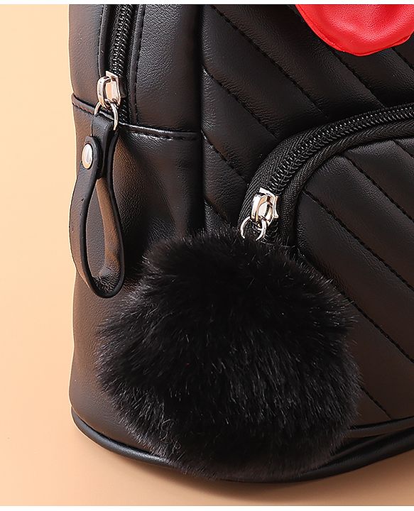 Babyhug Bow Applique Fashion Backpack - Black