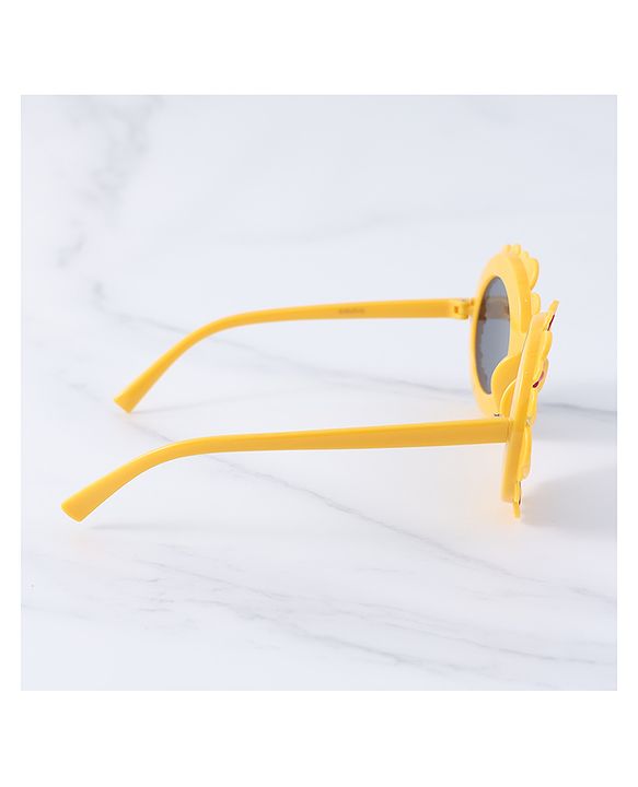 Babyhug Sunglasses with Flower Frame  Free Size - Yellow