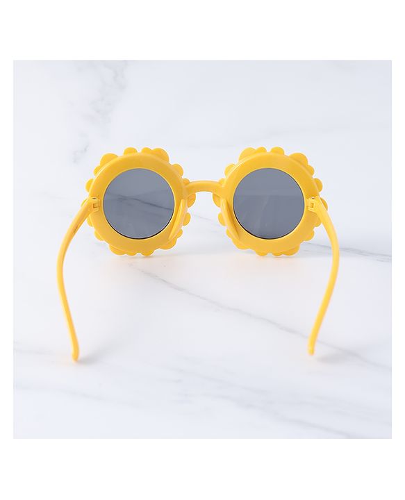 Babyhug Sunglasses with Flower Frame  Free Size - Yellow