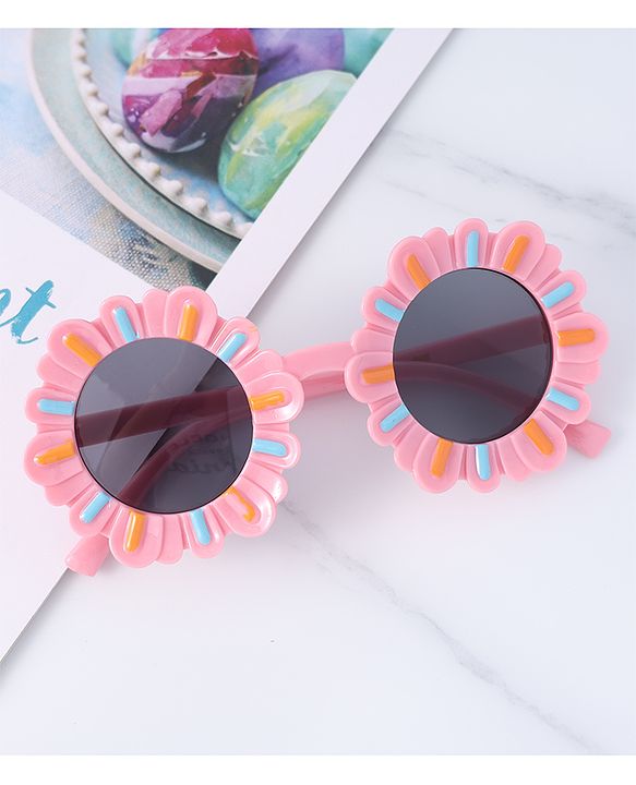 Babyhug Sunglasses with Floral Frame Free Size - Pink