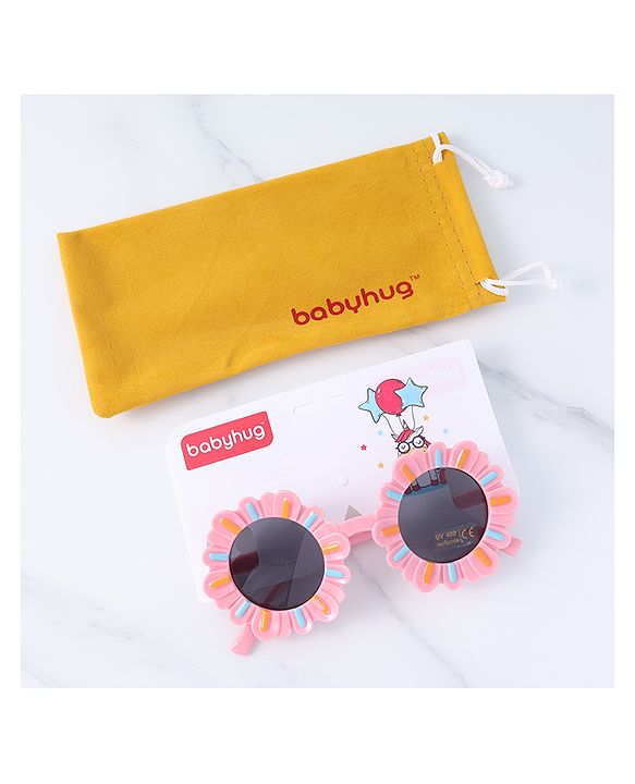 Babyhug Sunglasses with Floral Frame Free Size - Pink