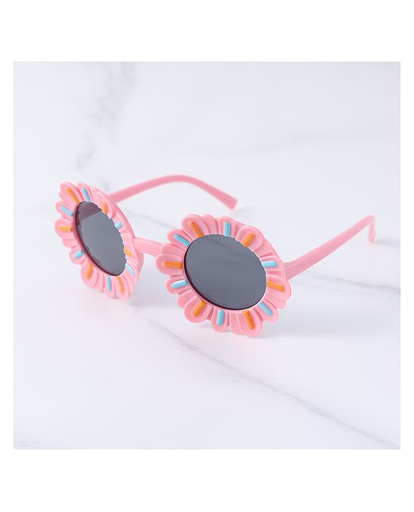 Babyhug Sunglasses with Floral Frame Free Size - Pink