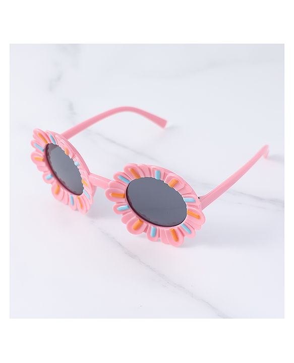 Babyhug Sunglasses with Floral Frame Free Size - Pink