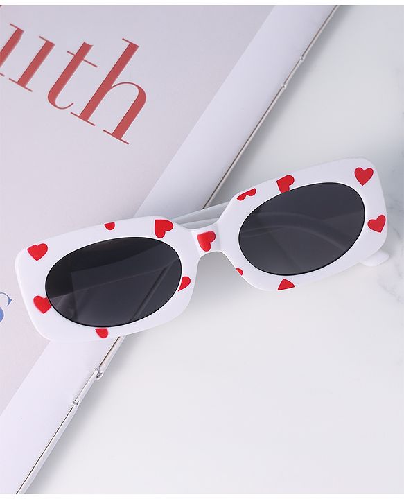 Pine Kids Sunglasses with Heart Frame Free Size - White
