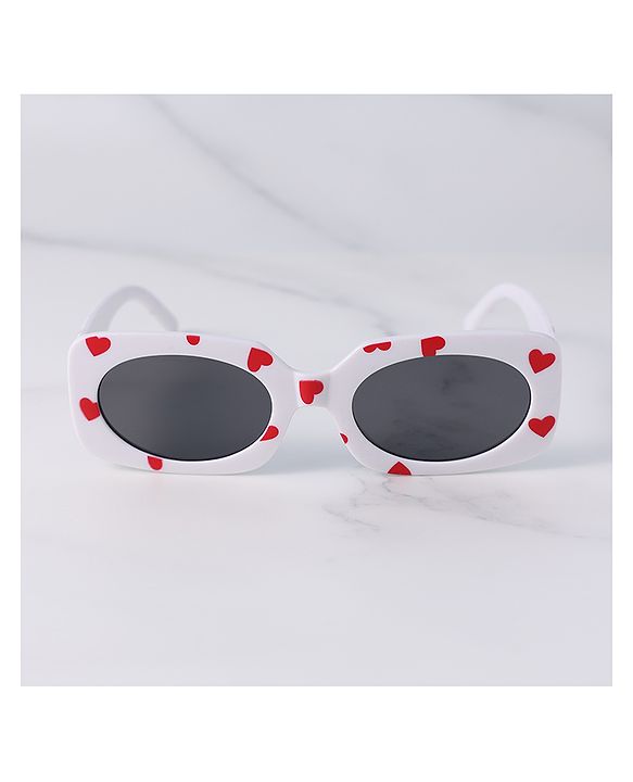 Pine Kids Sunglasses with Heart Frame Free Size - White