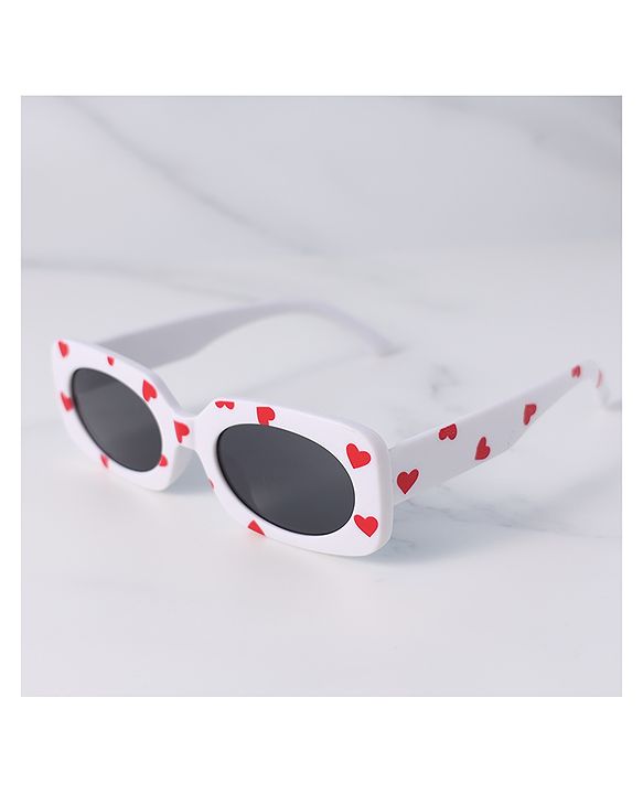 Pine Kids Sunglasses with Heart Frame Free Size - White