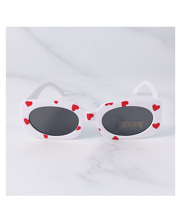 Pine Kids Sunglasses with Heart Frame Free Size - White