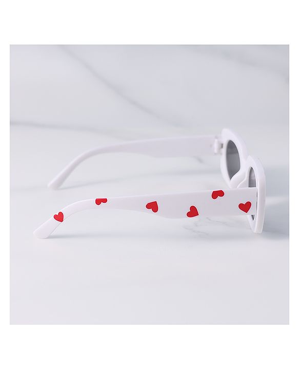 Pine Kids Sunglasses with Heart Frame Free Size - White