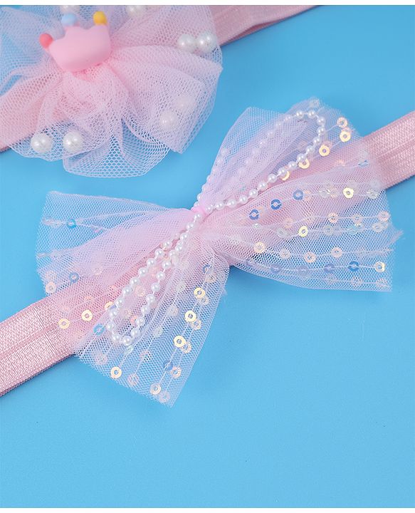 Babyhug Headbands With Bow Applique Pack Of 3 - Pink