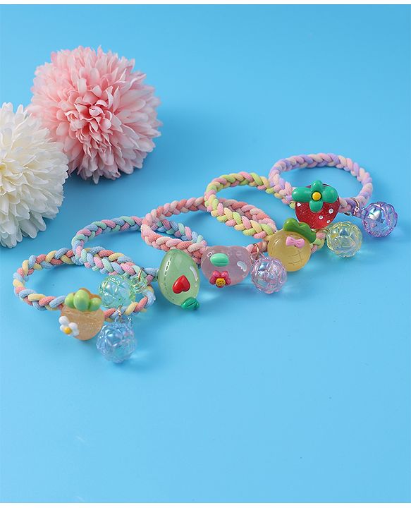 Babyhug Free Size Rubber Bands & Scrunchies Sets with Applique Pack of 5 - Multicolor