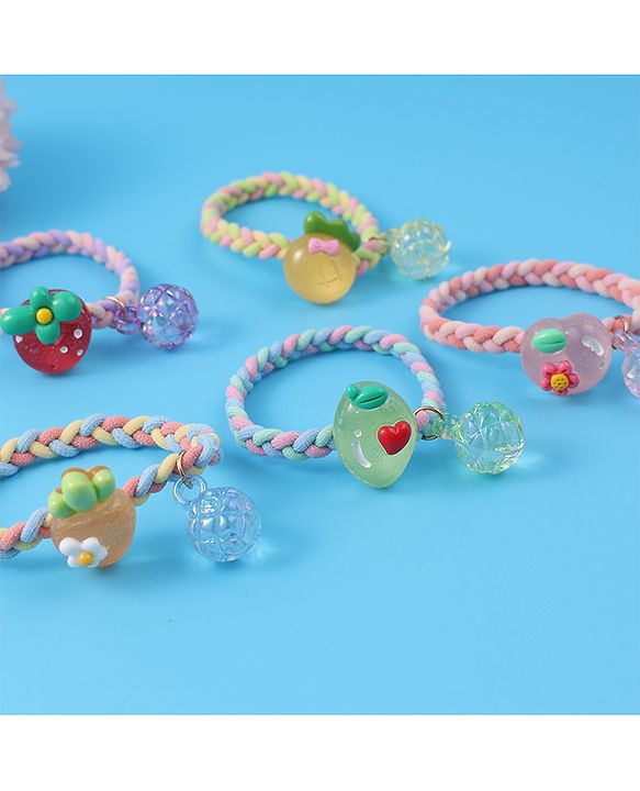 Babyhug Free Size Rubber Bands & Scrunchies Sets with Applique Pack of 5 - Multicolor