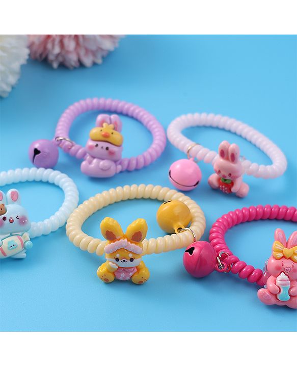 Babyhug Free Size Rubber Bands & Scrunchies Sets with Applique Pack of 5 - Multicolor