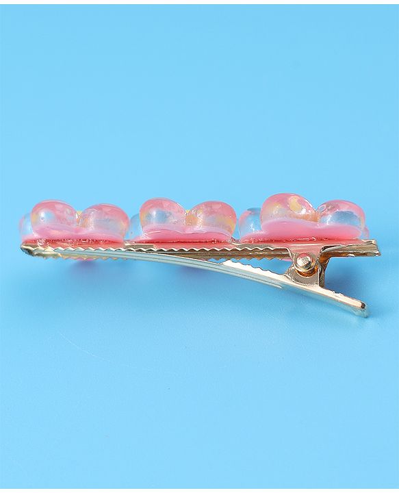 Pine Kids Floral Applique Hair Pins And Clips - Fuchsia
