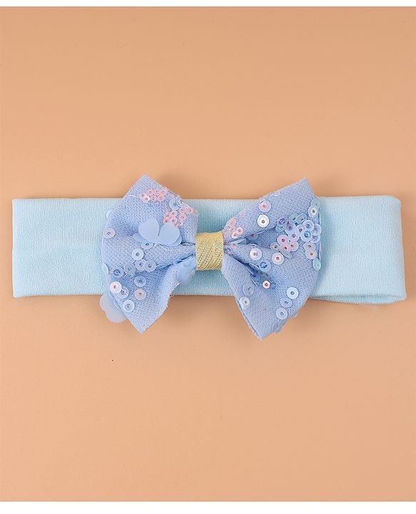 Pine Kids Free Size Headbands With Sequins Bow Applique Pack of 3 - Pink Blue & Purple