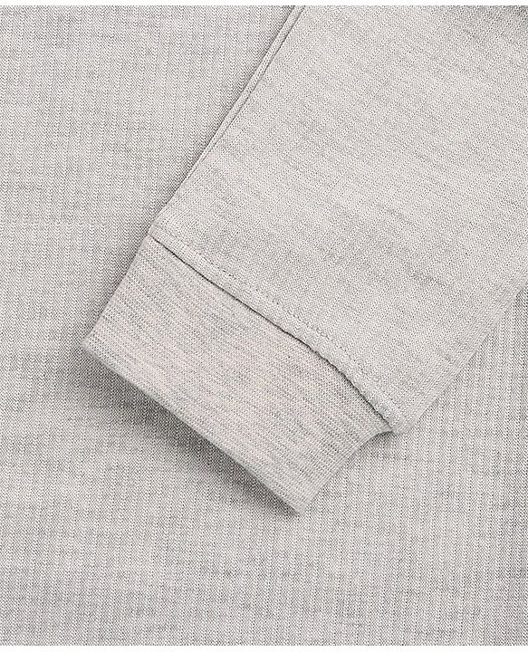 Pine Kids Full Sleeves Solid Thermal Vest - Light Grey