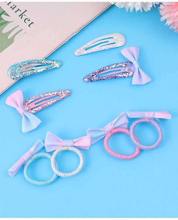 Babyhug Hair Accessories Combo Set with Bow Applique Free Size - Multicolor