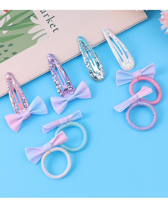 Babyhug Hair Accessories Combo Set with Bow Applique Free Size - Multicolor