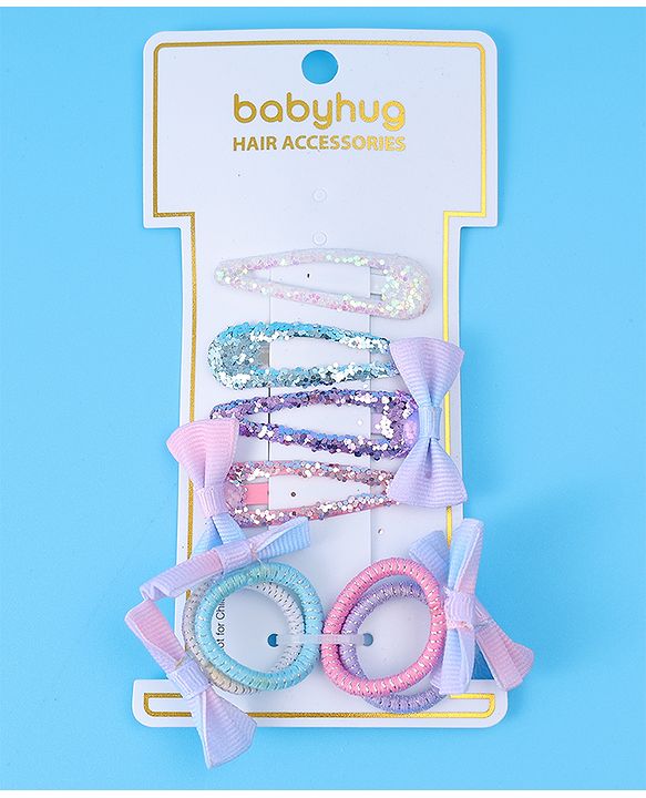 Babyhug Hair Accessories Combo Set with Bow Applique Free Size - Multicolor