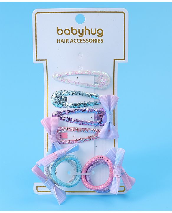 Babyhug Hair Accessories Combo Set with Bow Applique Free Size - Multicolor