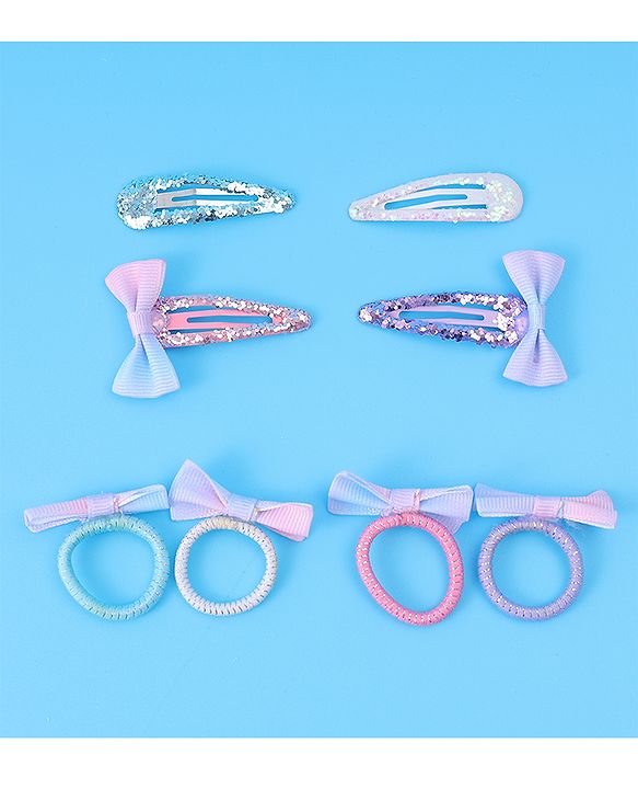 Babyhug Hair Accessories Combo Set with Bow Applique Free Size - Multicolor