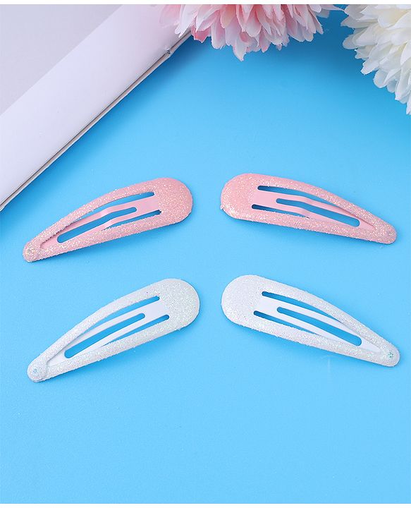 Pine Kids Hair Accessories Combo Sets Free Size Pack of 6 - Pink & Silver